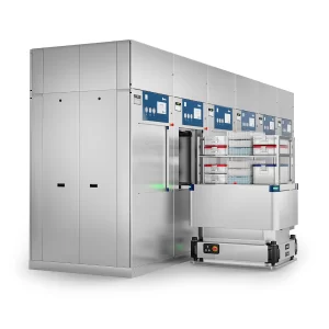 Sistema de transferencia Steelco de robots autodirigidos M-ATS